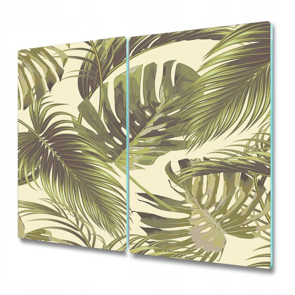 Küche Teller - Schneidebrett Glas - Herd Abdeckung -Tropical Vintage