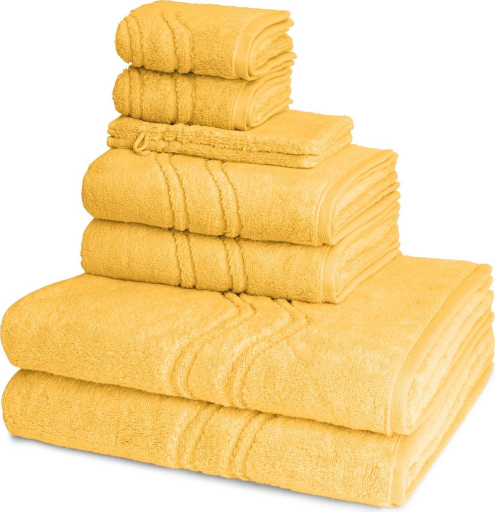 Ross Cashmere feeling 2 X Wasch- 2 X Gäste- 2 X Dusch- 2 X Handtuch im Set Walkfrottee aus Baumwolle 520 g/m², Weich saugstark mit Aufhänger Kor...