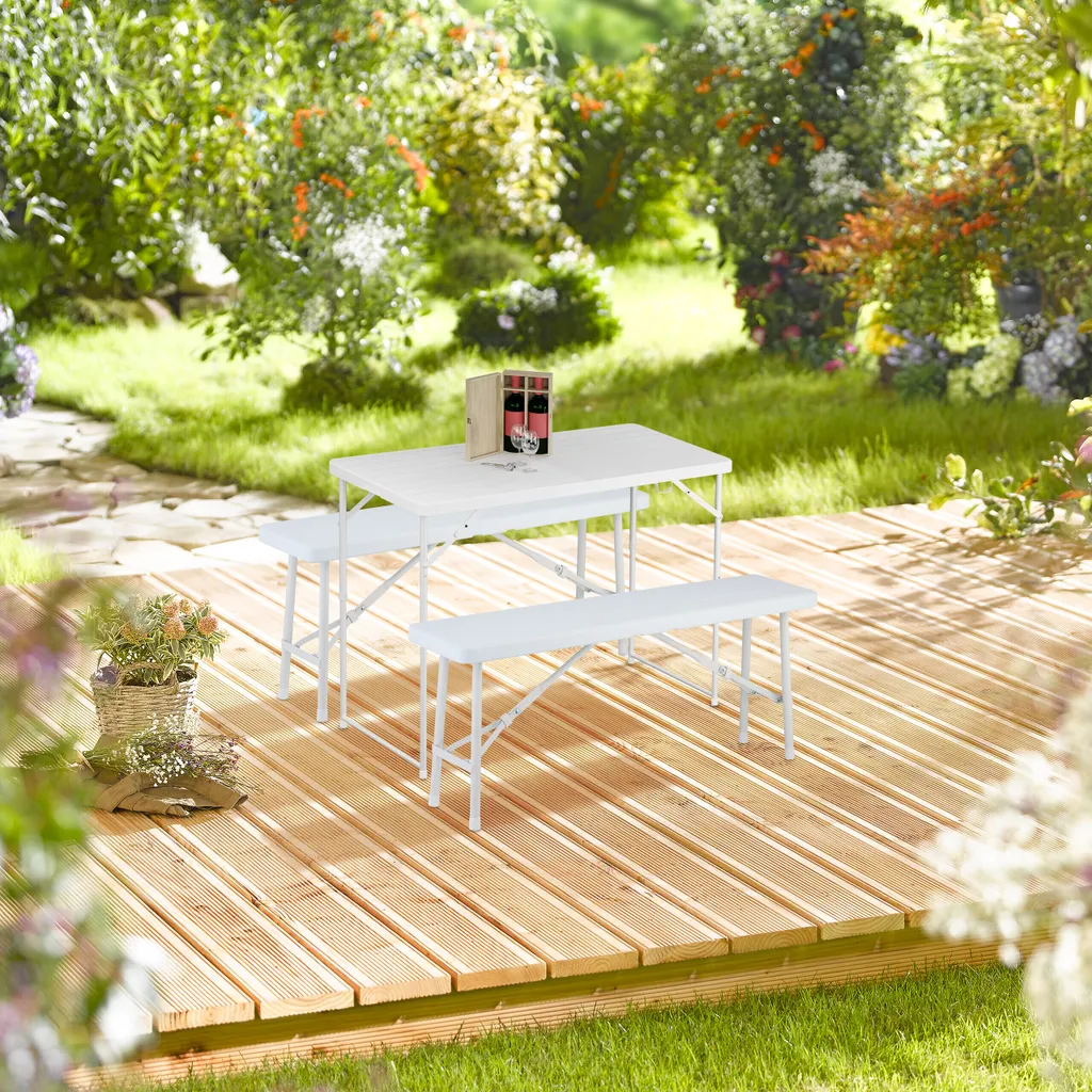 Tavolo Da Viaggio Acciaio Relaxdays Tavolino Da Giardino, HLP: 75x61x61 Cm, Tavolo Quadrato Da Balcone In Plastica Effetto Legno E Acciaio Nero 65977590 Tavolino Da Viaggio Per Giardino Spiaggia