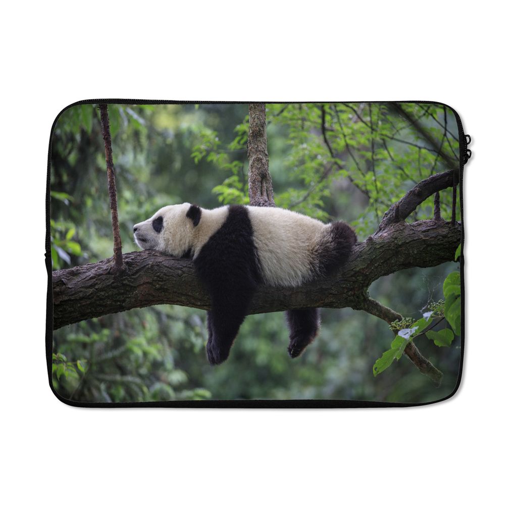 MuchoWow Laptop Hülle 13 Zoll Panda - Baum - Tiere - Natur Laptoptasche - Laptophülle - Sleeve - Rundumschutz