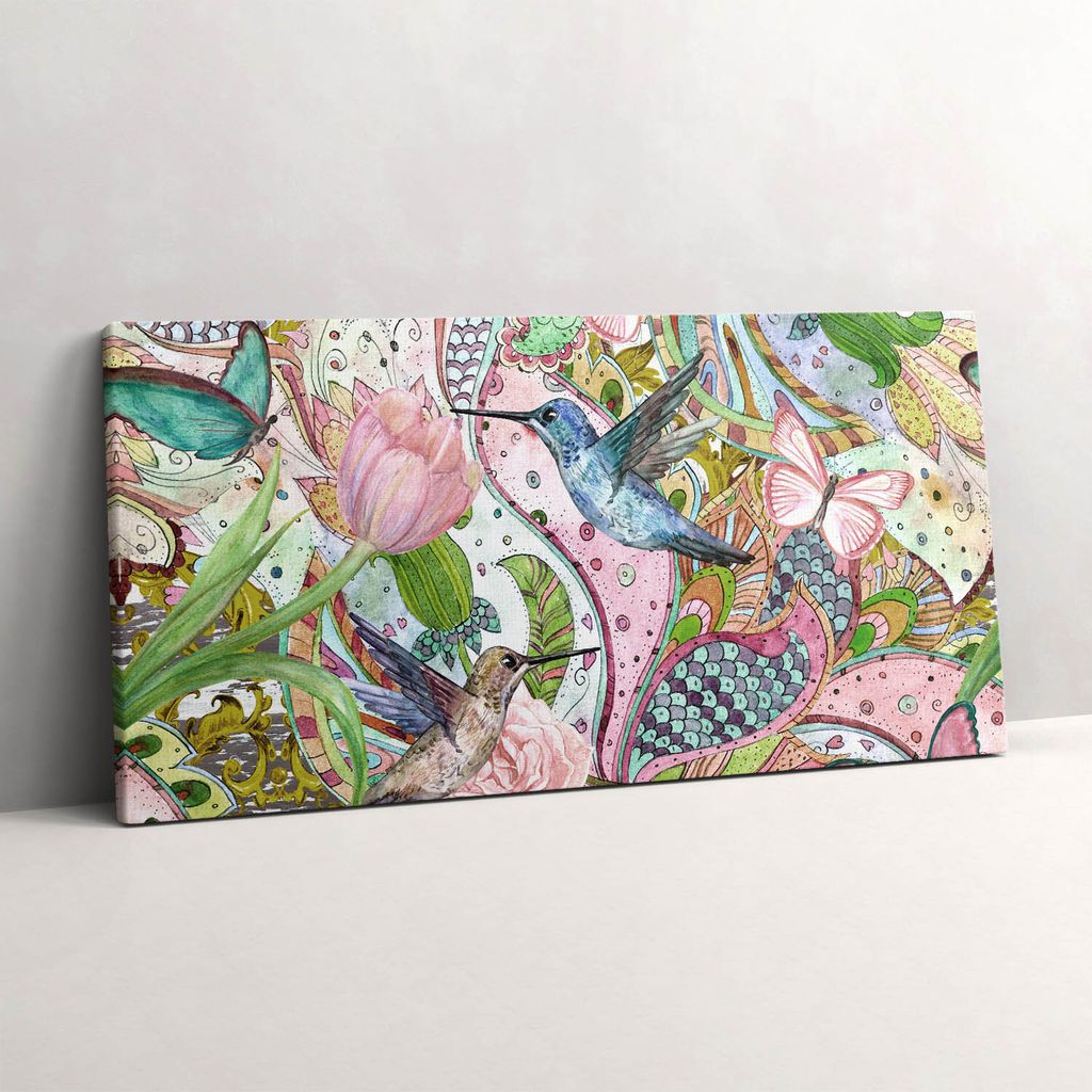 Florales Ornament – Leinwandbild Wandbild – 100x50 cm – Leinwandbilder – Wandbilder – Schlafzimmer – Flur
