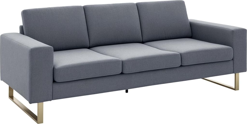 3 Sitzer Sofa Dreisitzer Stoffsofa mit Kissen Armlehne Leinenoptik für Schlafzimmer 200 x 82 x 78 cm Dunkelgrau