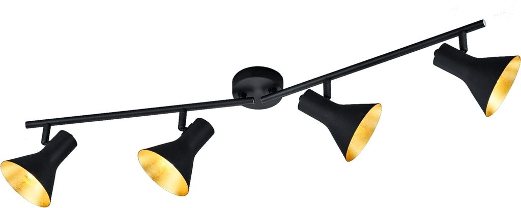 Deckenleuchte - Schwarz - Metall - 4-flammig - B 84,5 cm Produktbild 