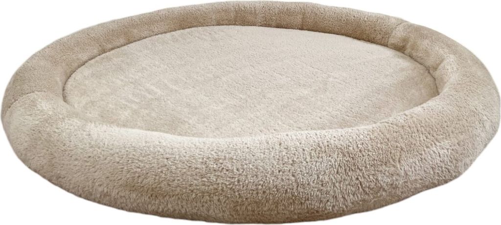 Monio for Kids - Beige Babyspielmatte Nestchen Plüsch mit Abnehmbarem Bezug und Silikonfüllung
