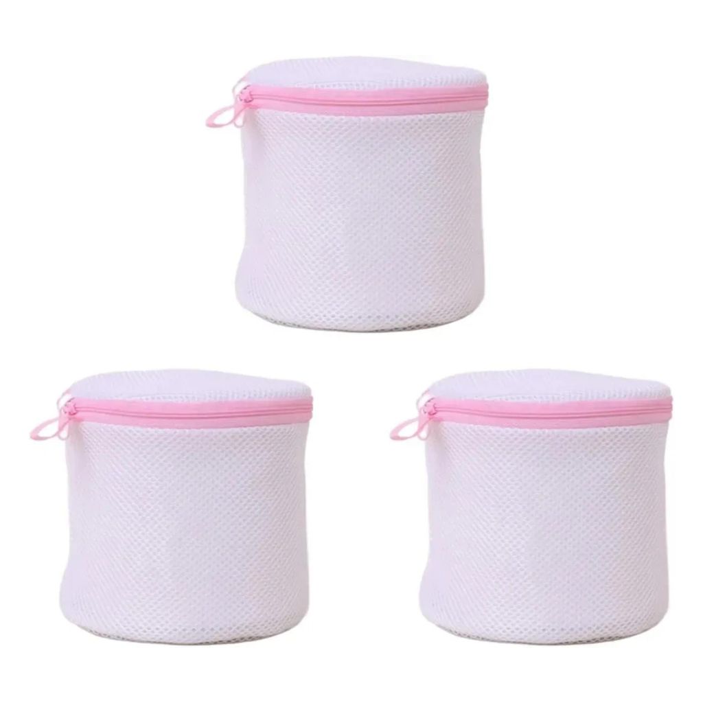 3 Stück Wäschesack,Wäschenetz BH für Waschmaschine,15×17 cm,waschmaschinentauglich,für BHs,Unterwäsche und Socken,Rosa