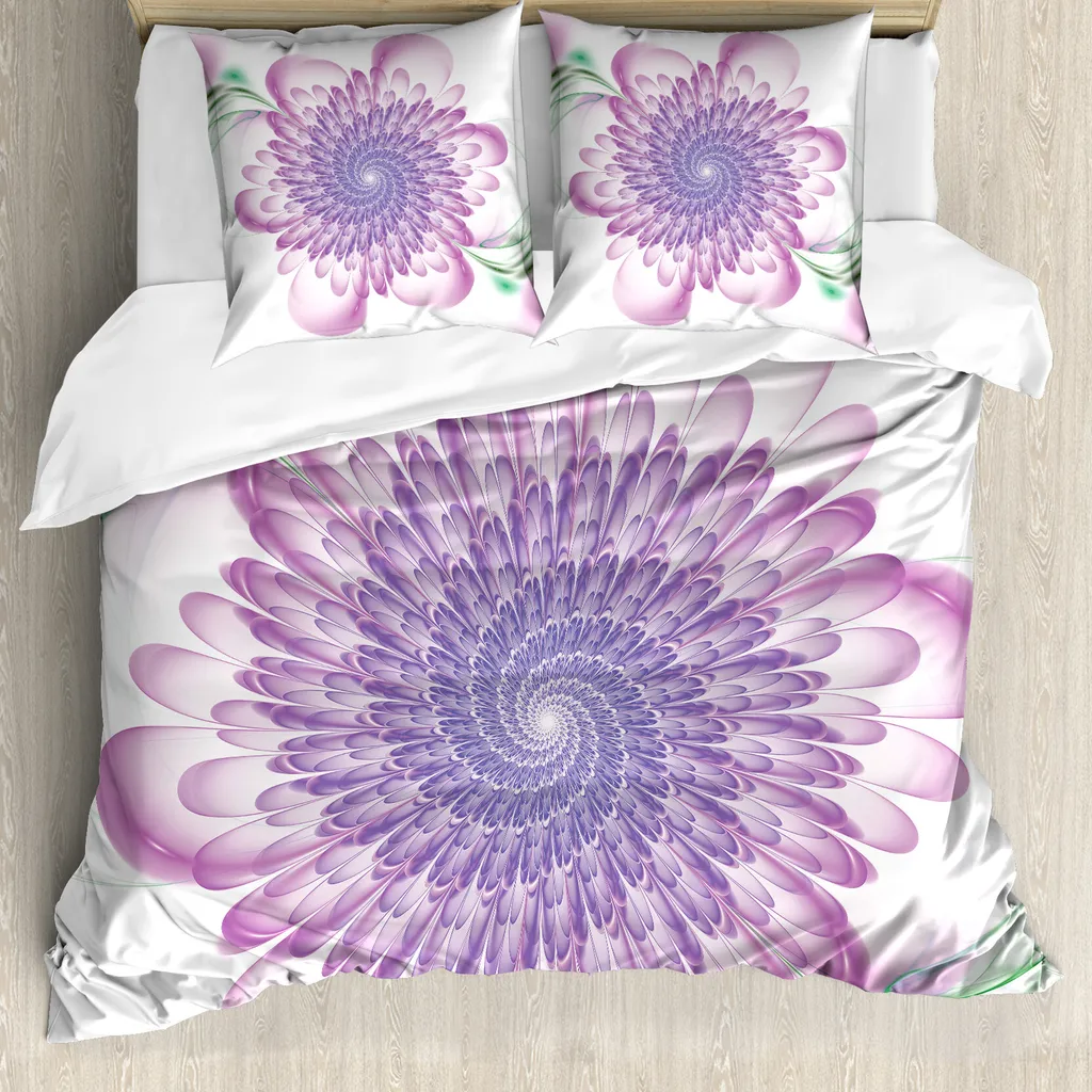 Set Letto Singolo 155x220 Viola Floral - Abakuhaus Design Antiacaro