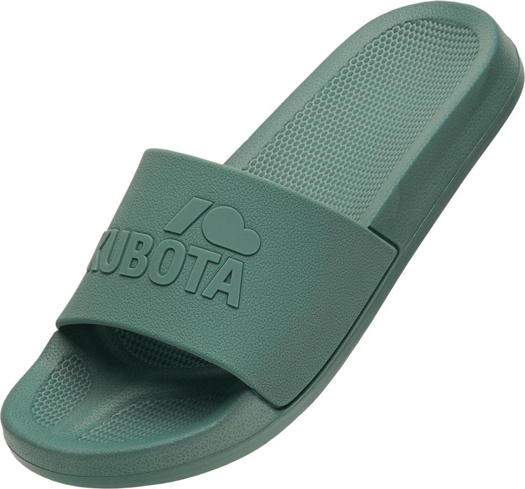 Kubota Badelatschen Damen Badeschlappen Rutschfest Badeschuhe "Basic Plain" Grün, 41