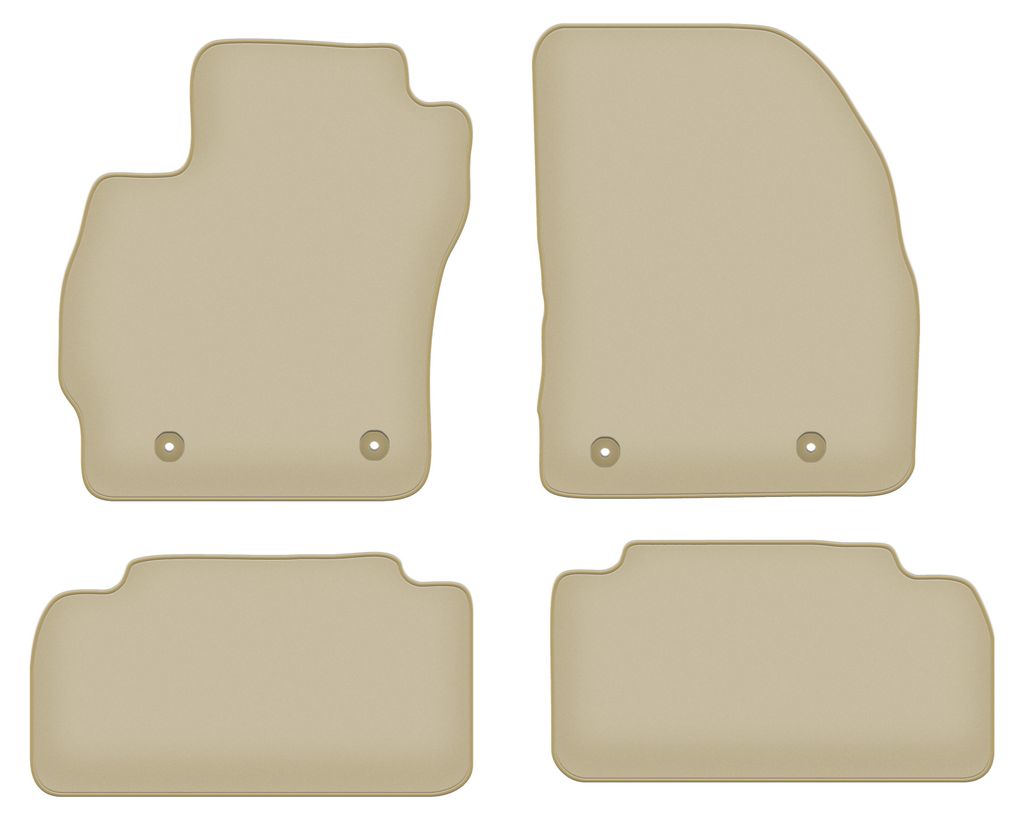 Velours-Fußmatten PREMIUM beige passend für Mazda 5 II (2010-, Minivan) – mit Befestigungen – passgenau
