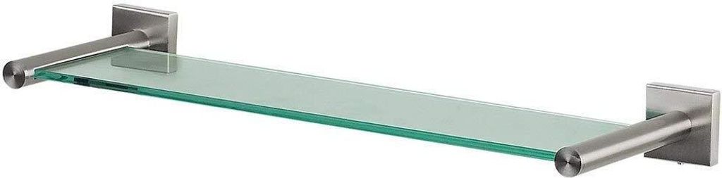 Spirella Wand-Glasablage "NYO" Badezimmerablage Ablage Wandablage für das Badezimmer aus Glas und Edelstahl 40cm - zum kleben und bohren