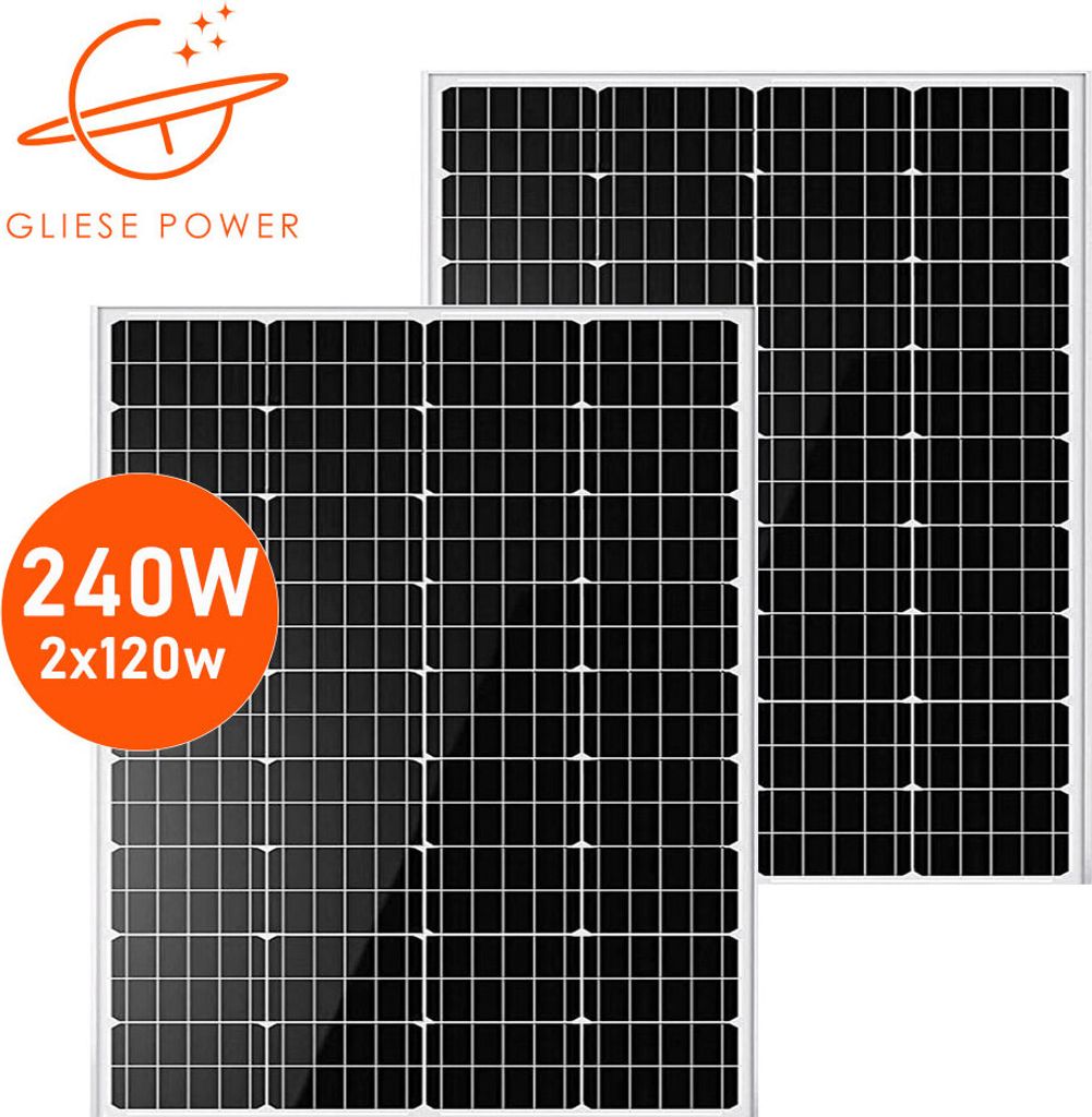 240W Solarmodul Effizient Mono 2x120W 12V Solarpanel Für Solaranlage Wohnmobil Camping Balkonkraftwerk
