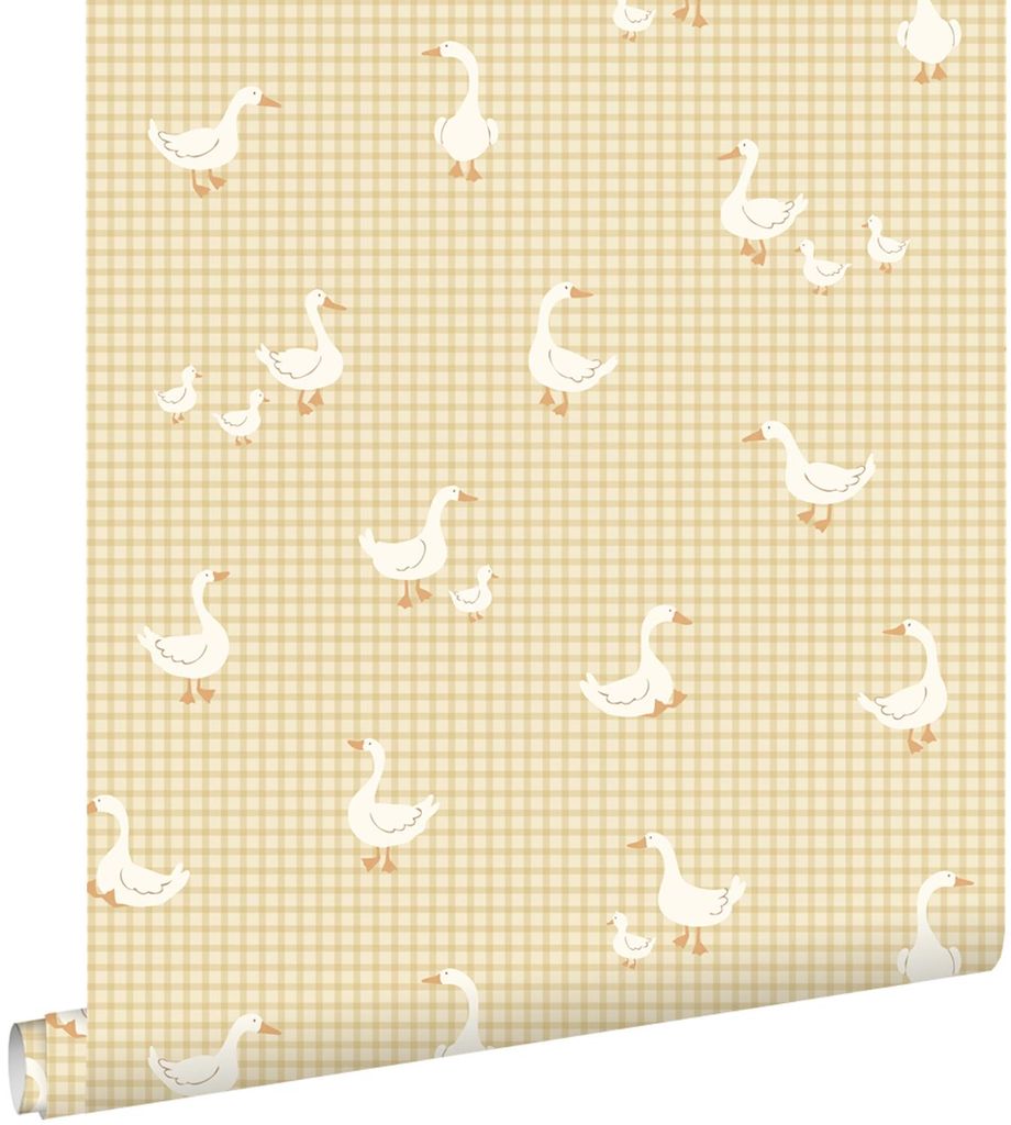ESTAhome Tapeta słodkimi gęsiami żółtym 50 x 900 cm Zdjęcie produktu 