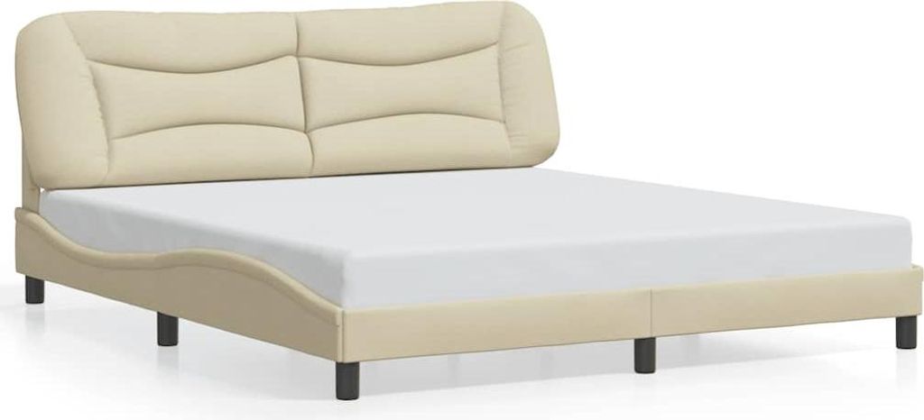 vidaXL Bettgestell ohne Matratze "Hvar" Creme 180x200 cm Stoff