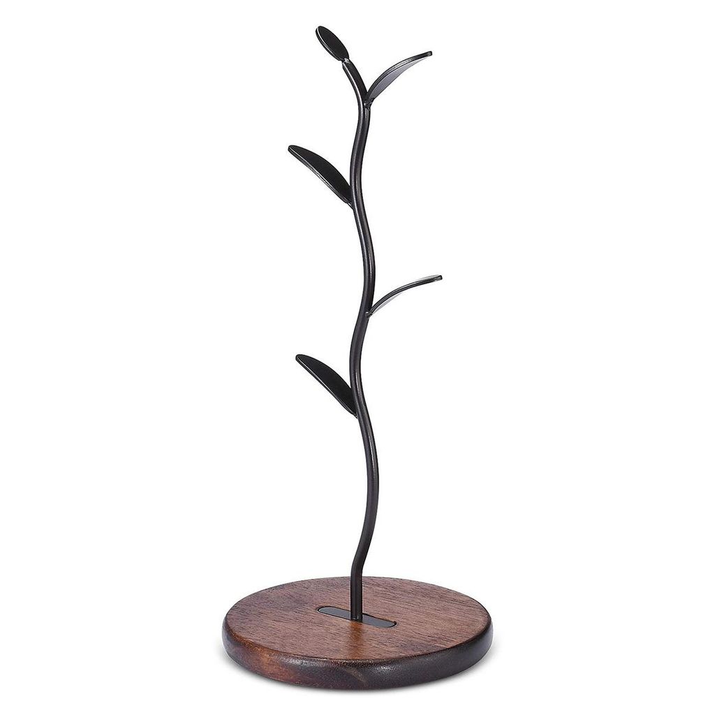 Tassenbaum für Küchentheke, Aufbewahrungsregal für Kaffee- & Teetassen, Bar- und Küchenorganizer, 15×40 cm, schwarz
