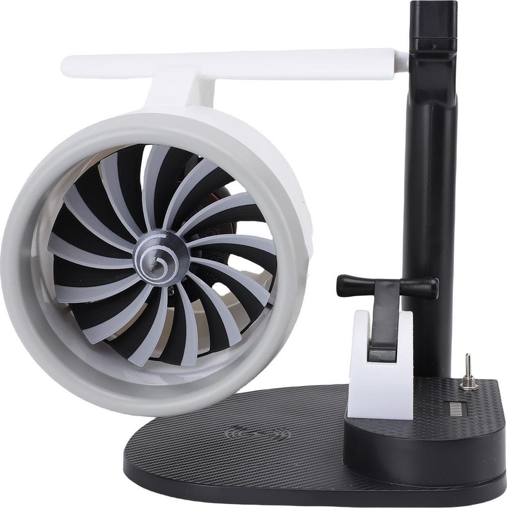 Desktop Turbine Fan mit Luftbefeuchter 3 in 1 Einstellbare Geschwindigkeit 4000rpm mit 15W Wireless Charging Engine Shaped für Office Desk Rotes L...
