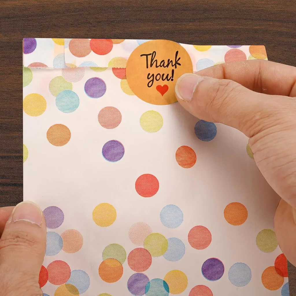 Sacs Cadeaux Allecto Premium 19x3 cm en Papier Kraft avec Stickers