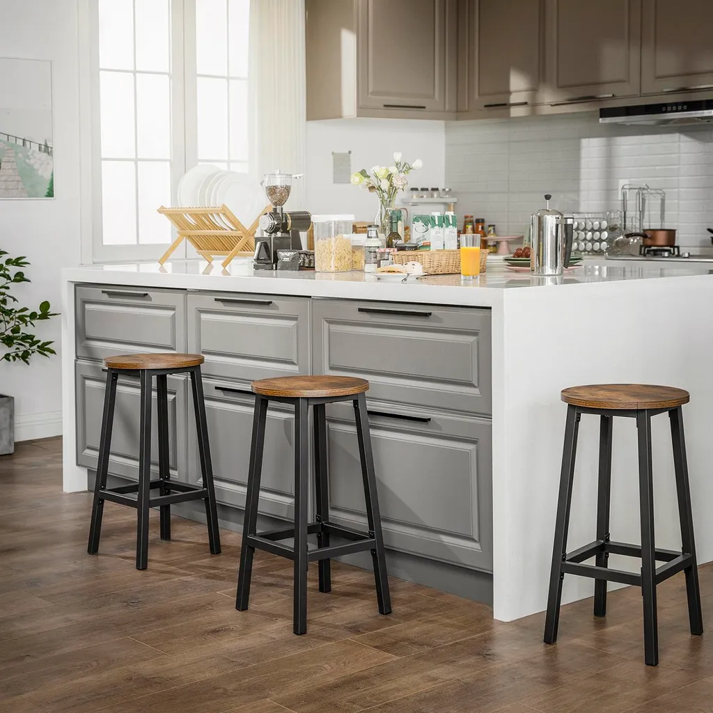 Tabouret de bar avec structure en acier noir robuste - Modèle ST-850 - 4
