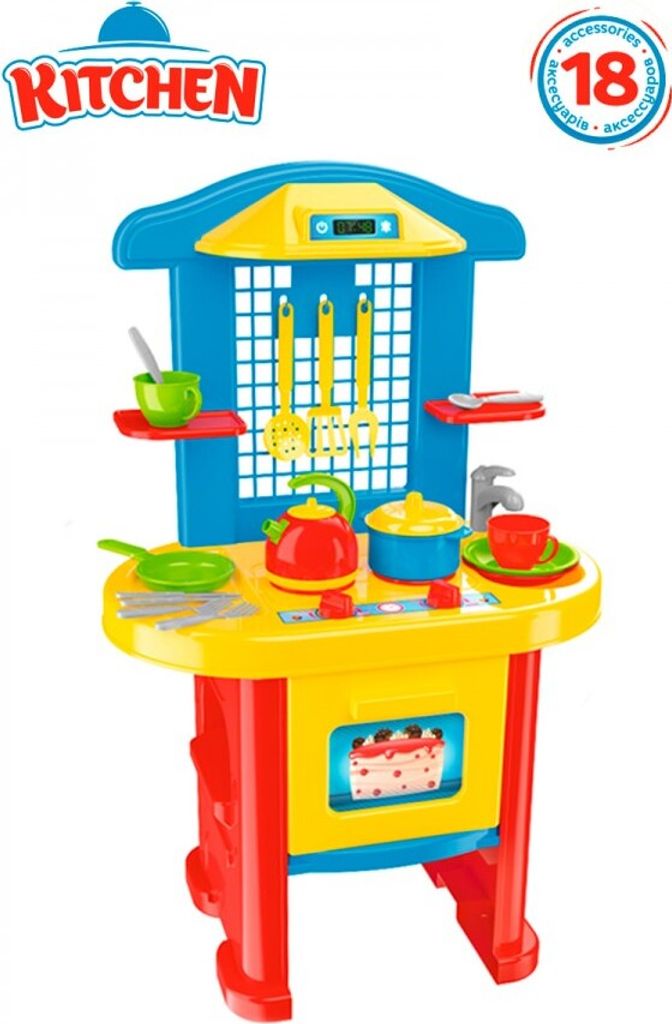 Küchentisch mit Zubehör Spielzeugküche Ofen Spüle Regale