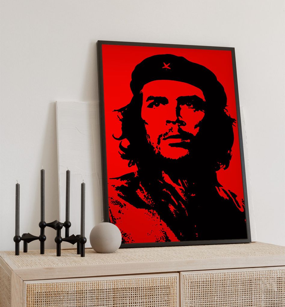 Poster Che Guevara rot, groesse_poster:30x40 cm, groesse_rahmen:weiß 30x40 cm