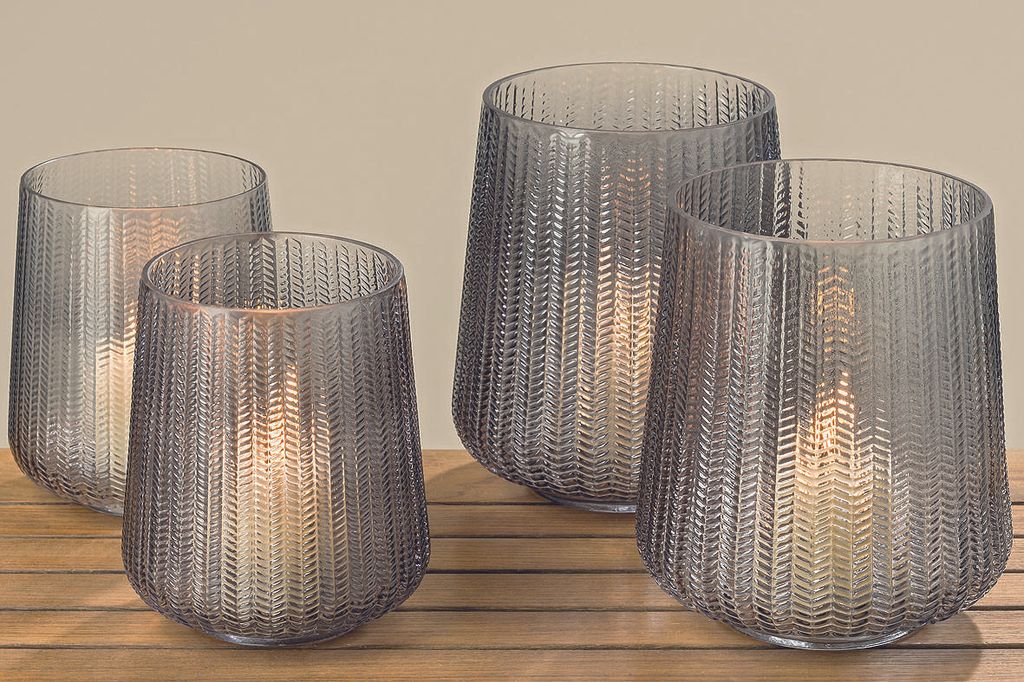 2x Windlichter Talamo im Set  Glas Teelicht-Kerzen-Halter Produktbild 