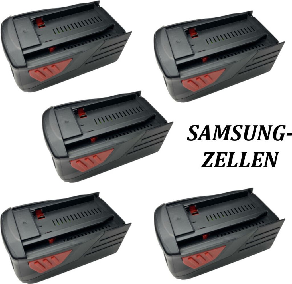 5x Trade-Shop Premium Li-Ion Akku, 36V / 5000mAh kompatibel mit Hilti VC20-UL, VC20-UM, VC40-UL, VC40-UM, WSC7.25, WSC70, WSR36 / Bohrhammer