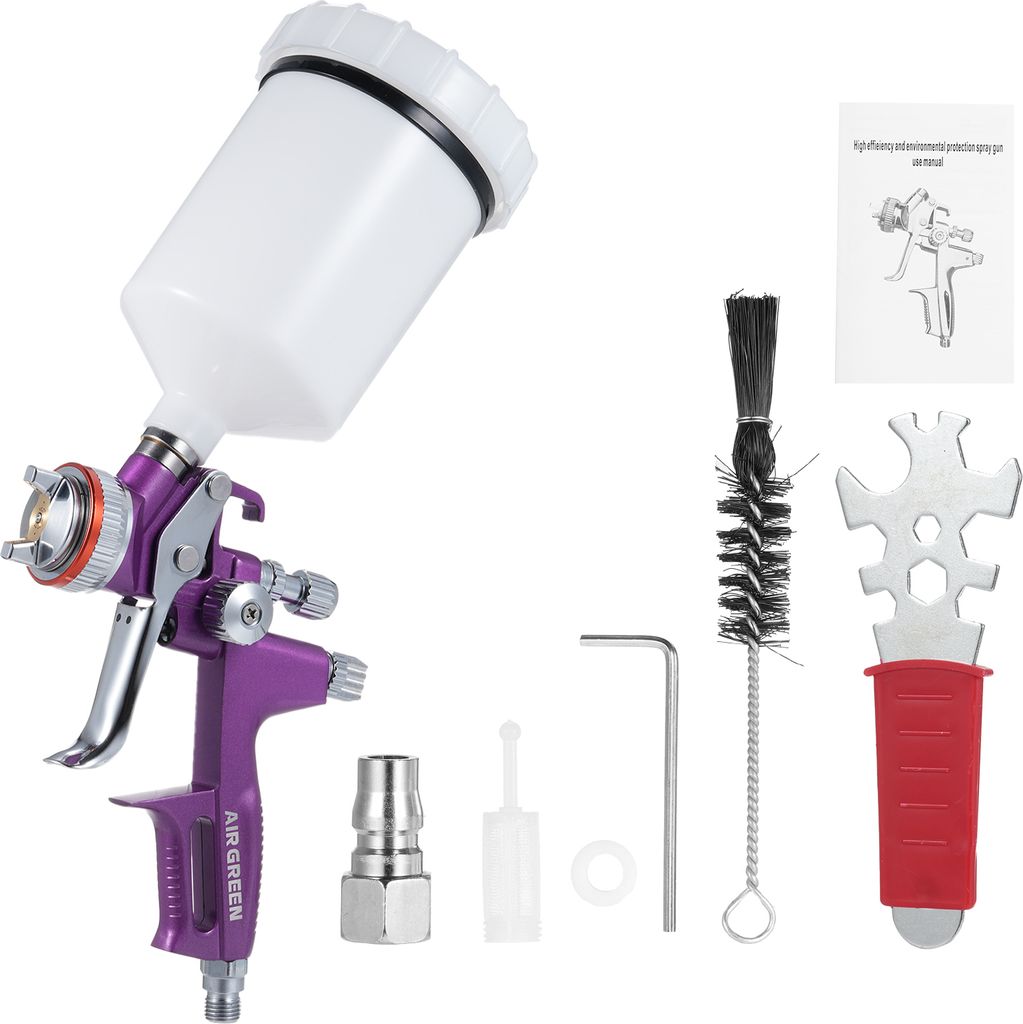 Professionelles Schwerkraft-Luft-Farbspritzgeraet mit hohem Volumen und niedrigem Druck, 1,3-mm-Duese und 600-cm3-Fluessigkeitsbecher fuer die Lack...