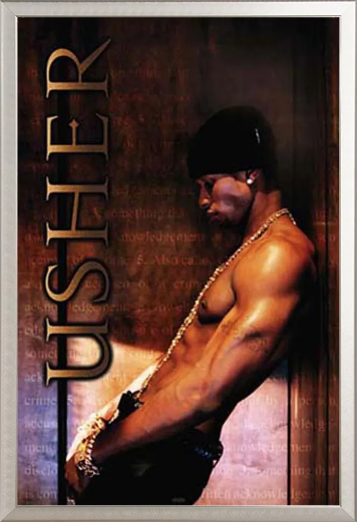 Décoration Murale Salon : Poster Usher Encadré Aluminium Argenté 61x91
