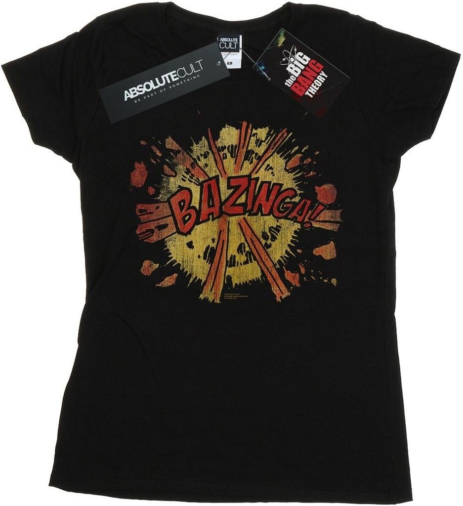 The Big Bang Theory - "Bazinga" T-Shirt für Damen BI9613 (S) (Schwarz)