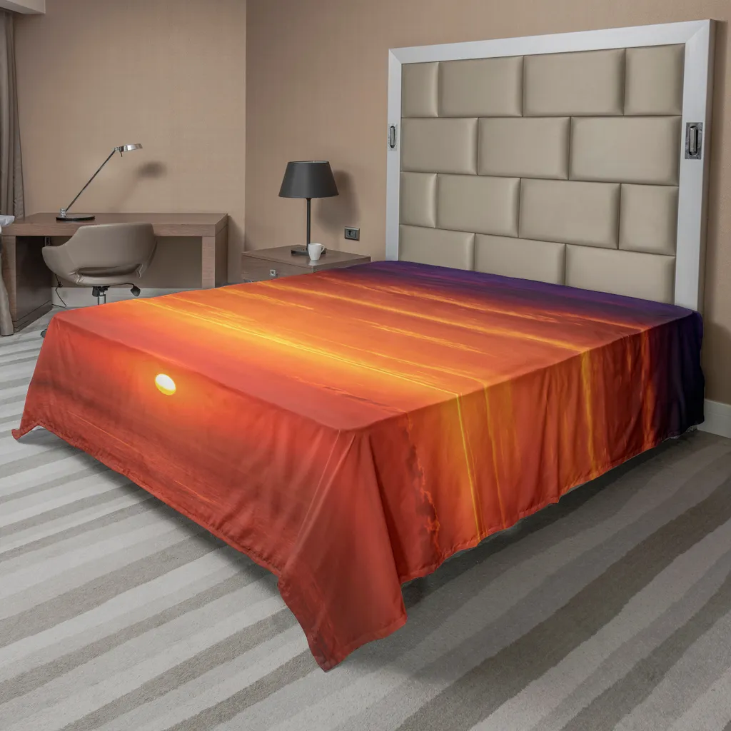 Drap de lit infroissable motif Océan 244x205cm : fini le linge de lit terne