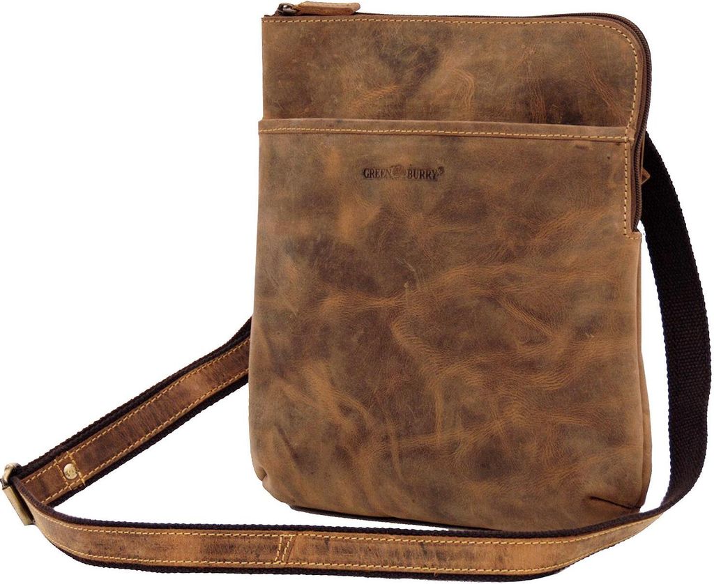 Greenburry Vintage Umhängetasche Leder 24 cm Tabletfach