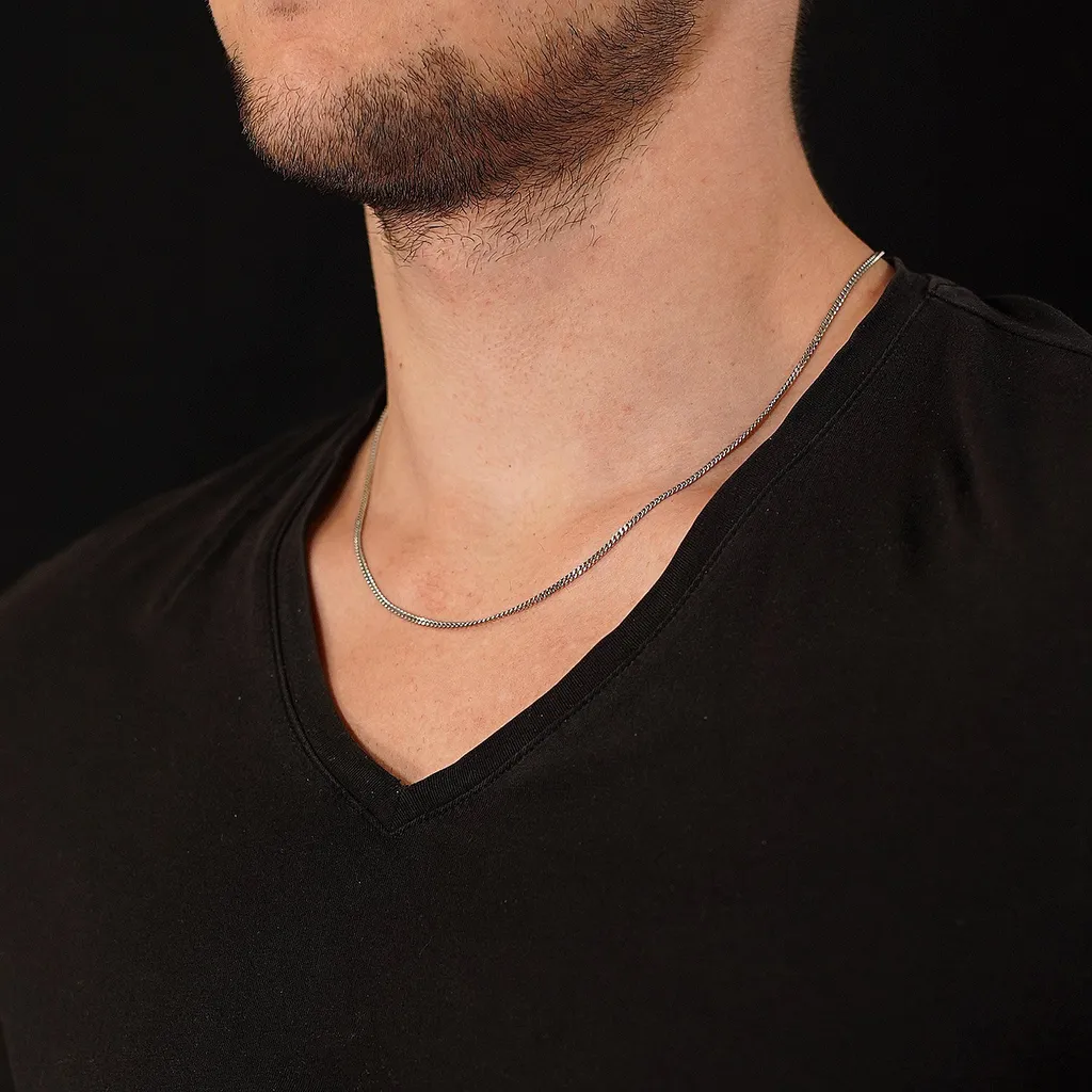 Trendor 70739 Collier à maillons Panzer Argenté 45 cm pour Homme et Femme