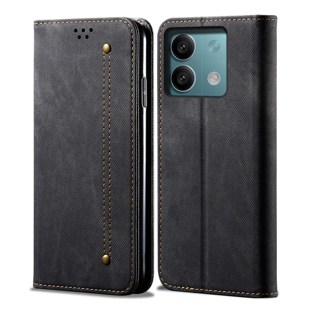 Hülle für Xiaomi Redmi Note 13 5G Leder Brieftasche Flip Bookstyle Schutzhülle mit Standfunktion Schwarz