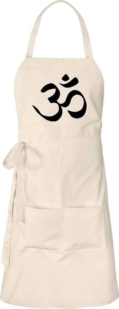 Huuraa Schürze Yoga-Om Symbol Natur mit Taschen Baumwolle Kochschürze Geschenkidee
