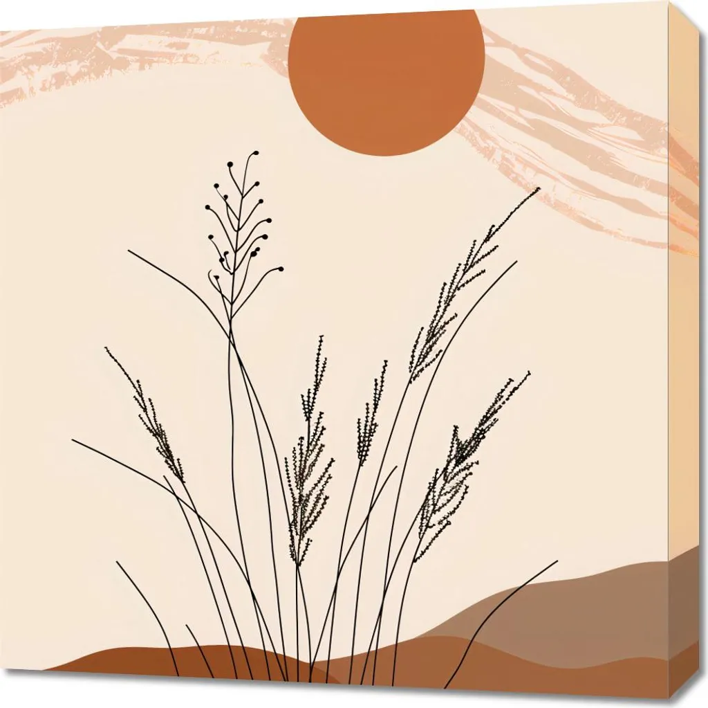 Décoration Murale Image 60 x 60 cm Tiges dorées - Tableau Design Moderne