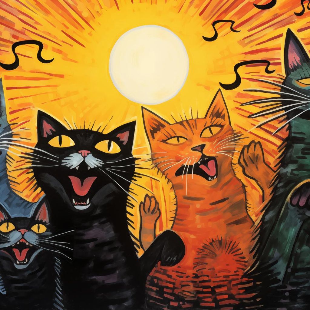 Plakat 60x60cm Katzenkonzert