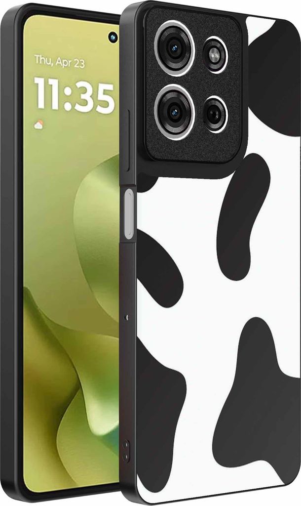 Geeignet für Motorola Moto G86 Telefon Fall mit Kuh Flicken drucken - TPU Backcover Fall mit Kuh Flicken Design - Smartphonica