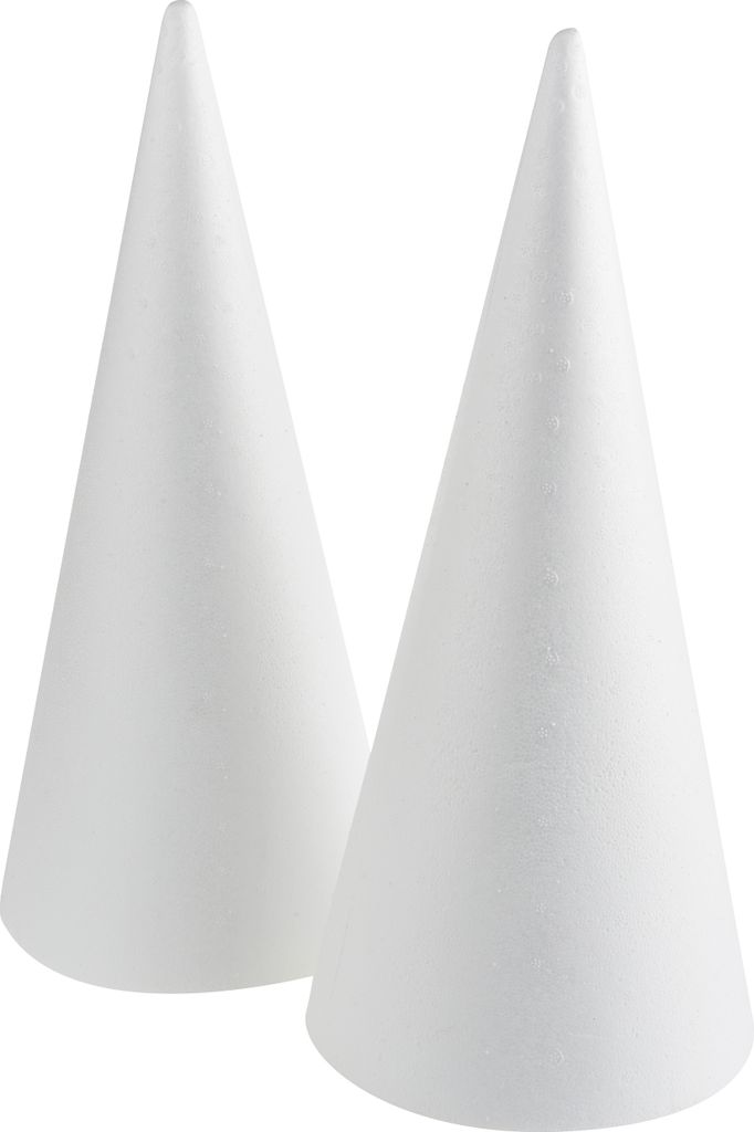 XXL-Styroporkegel 40x18 cm 2 Stück Styropor