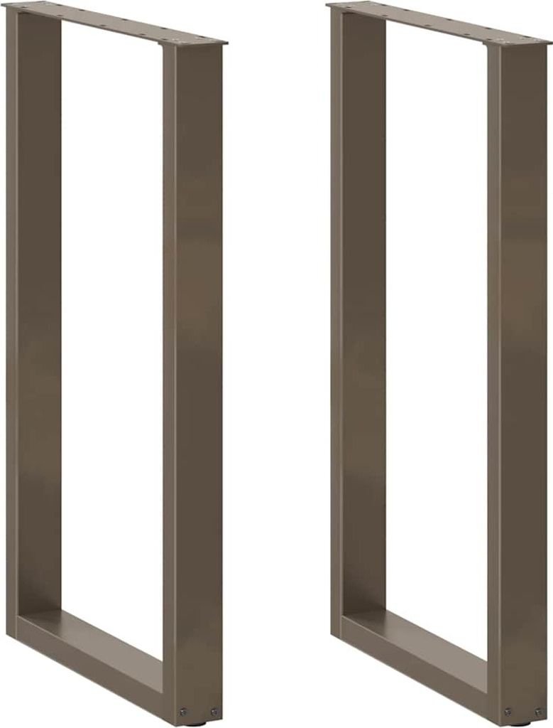 Bartischbeine U-Form 2 Stk. Naturstahl 60x(100-101) cm Stahl