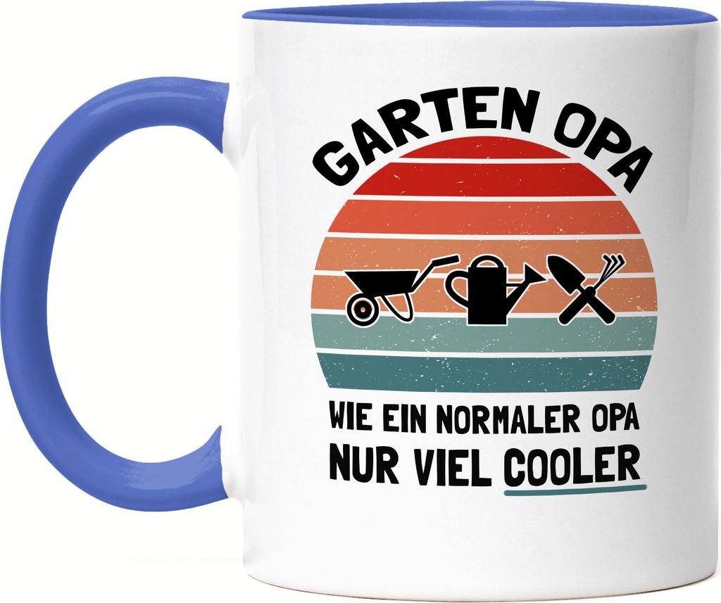 Garten Opa wie ein normaler Opa nur viel cooler Tasse Blau Opi Gartenarbeit Pflanzen