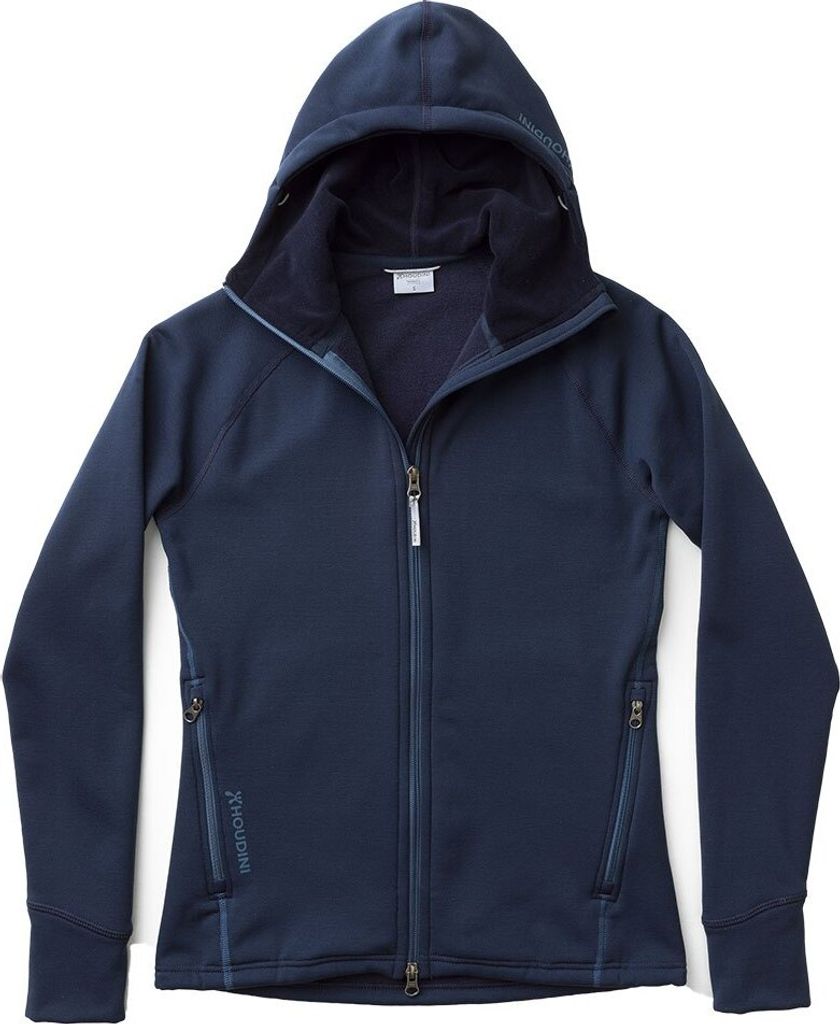 Houdini Power Kapuzenfleece Blau S Frau Blau S
