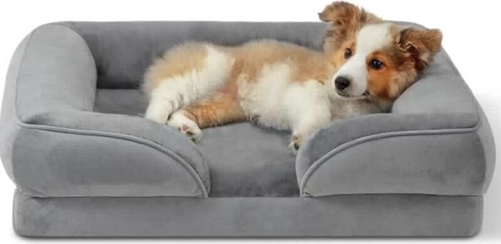 INF Haustier-Sofa, Hundebett für mittelgroße und große Hunde Grau