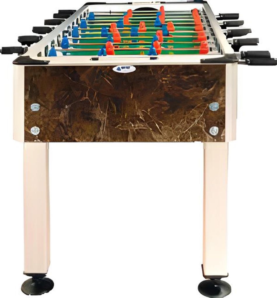 Professioneller brauner Kickertisch aus Aluminium und MDF Holz