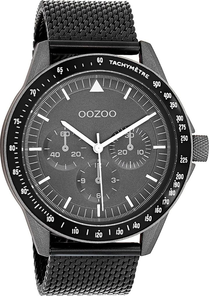 Oozoo Armbanduhr schwarz Metall Mesh Timepieces Herren Analog-Quarzuhr UOC11114