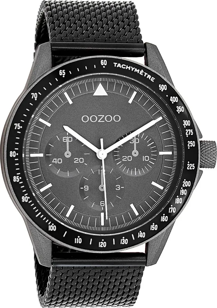 Montre Oozoo Noire Métal Mesh Timepieces Hommes Quartz UOC11114