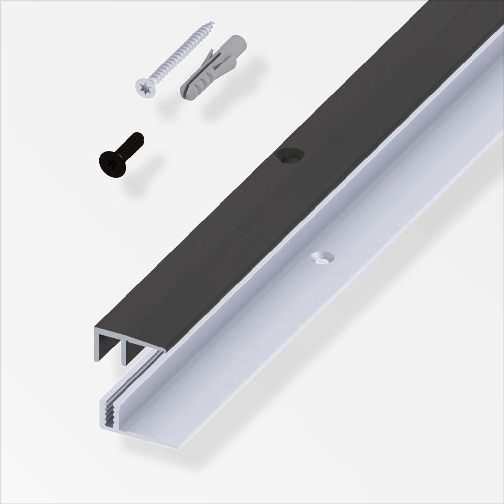 alfer Abschluss- + Träger- 1 m, 21 x 10.5 x 7 - 15 mm Alu eloxiert