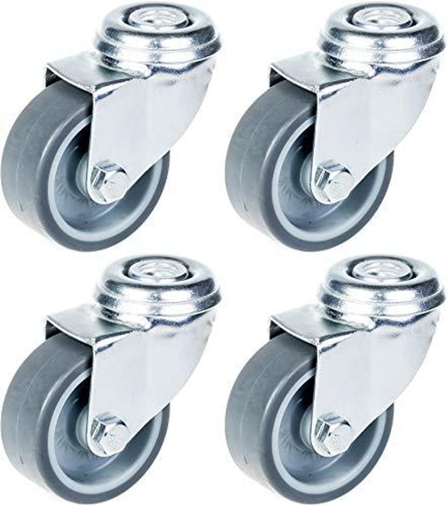 50mm 2" Rolle, grau gummibereift, schwenkbar, 160kg Produktbild 