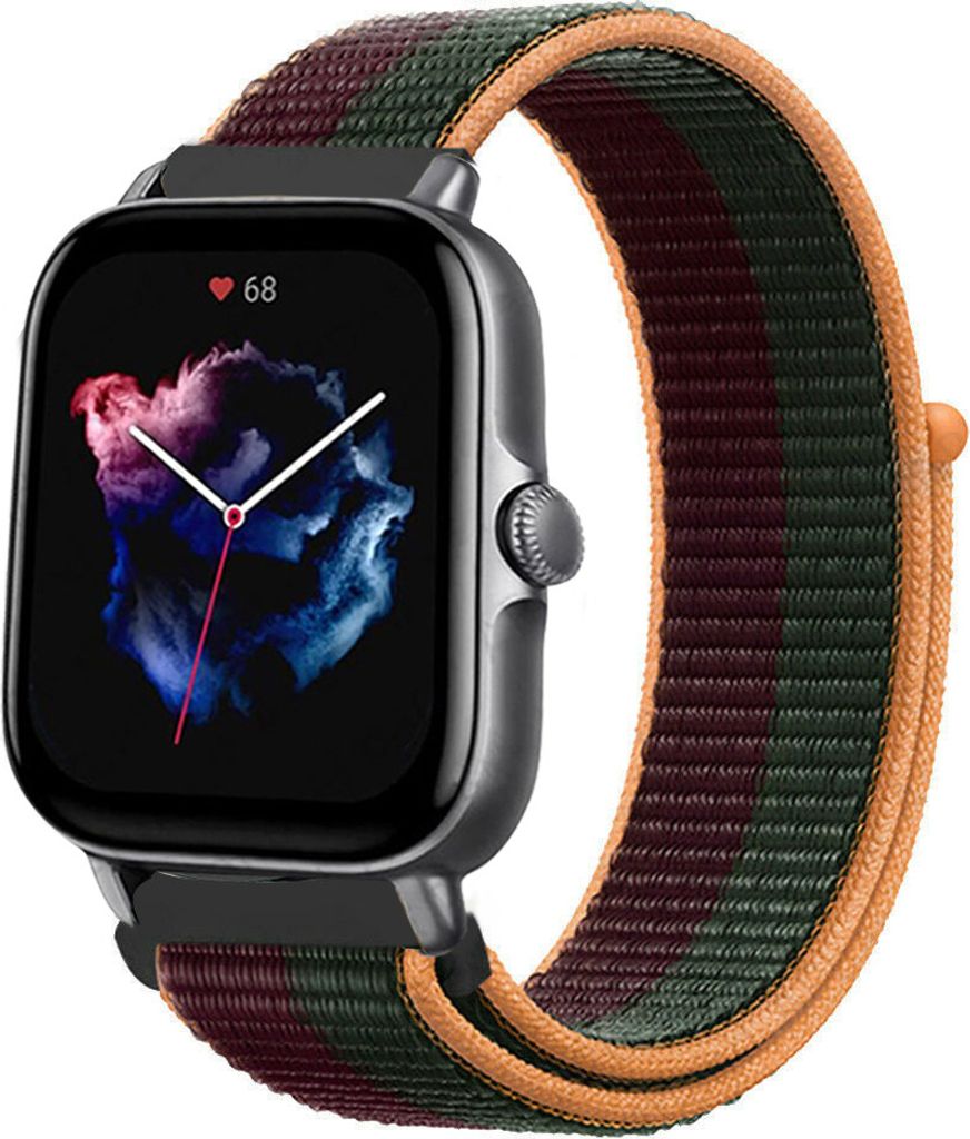 Strap-it Amazfit GTS 3 Nylonarmband (Kirsche)