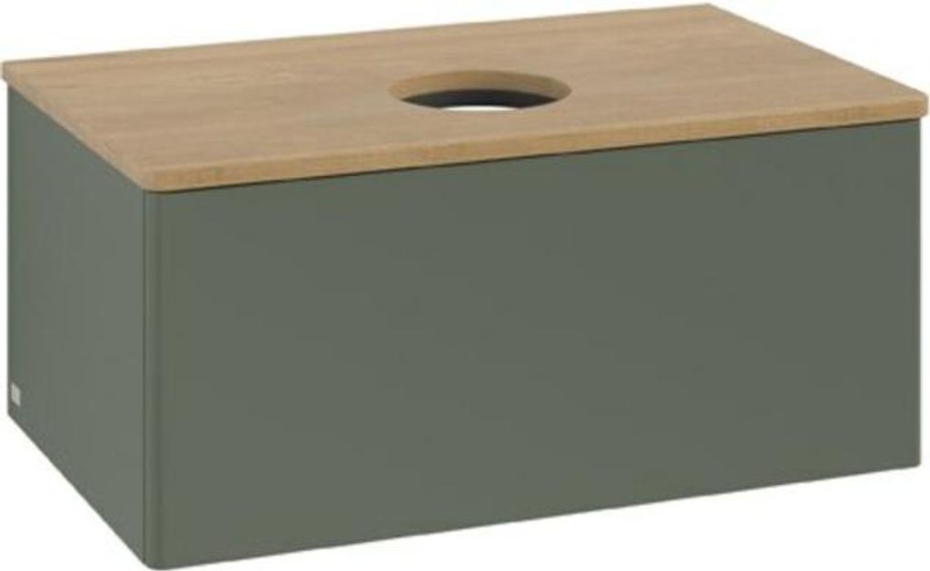 V&B Waschtischunterschrank ohne Frontstruktur Antao 80x36x50cm, WBP hon. Oa, lea gre. m Lac