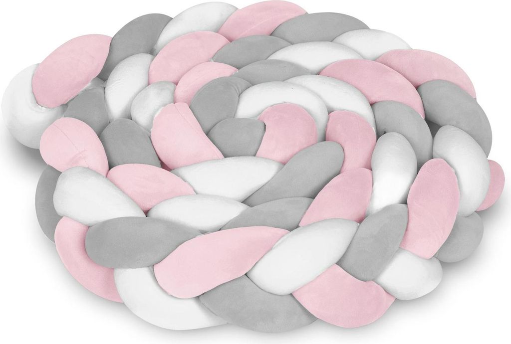 Paraurti per culla Ricokids 3m - rosa e grigio Immagine del prodotto 