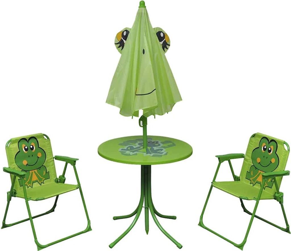 vidaXL 3-tlg. Garten-Bistro-Set für Kinder mit Sonnenschirm Produktbild 