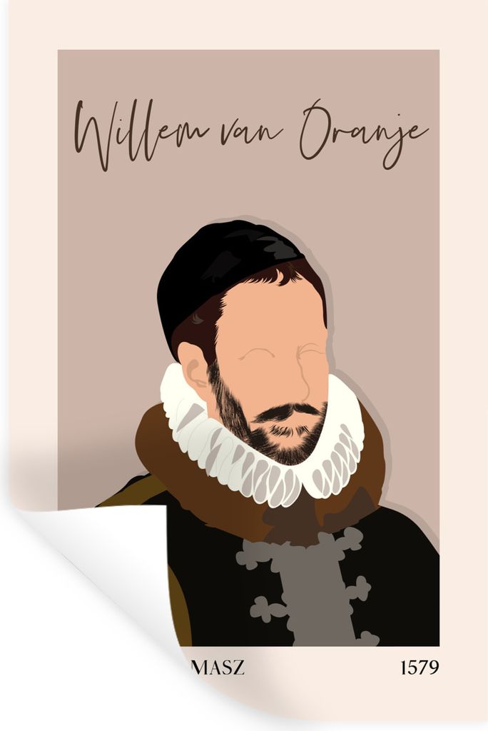MuchoWow Wandtattoo Wandsticker Wandaufkleber Alte Meister - Wilhelm von Oranien - Rosa - Alt 20x30 cm Selbstklebend und Repositionierbar - Stick...